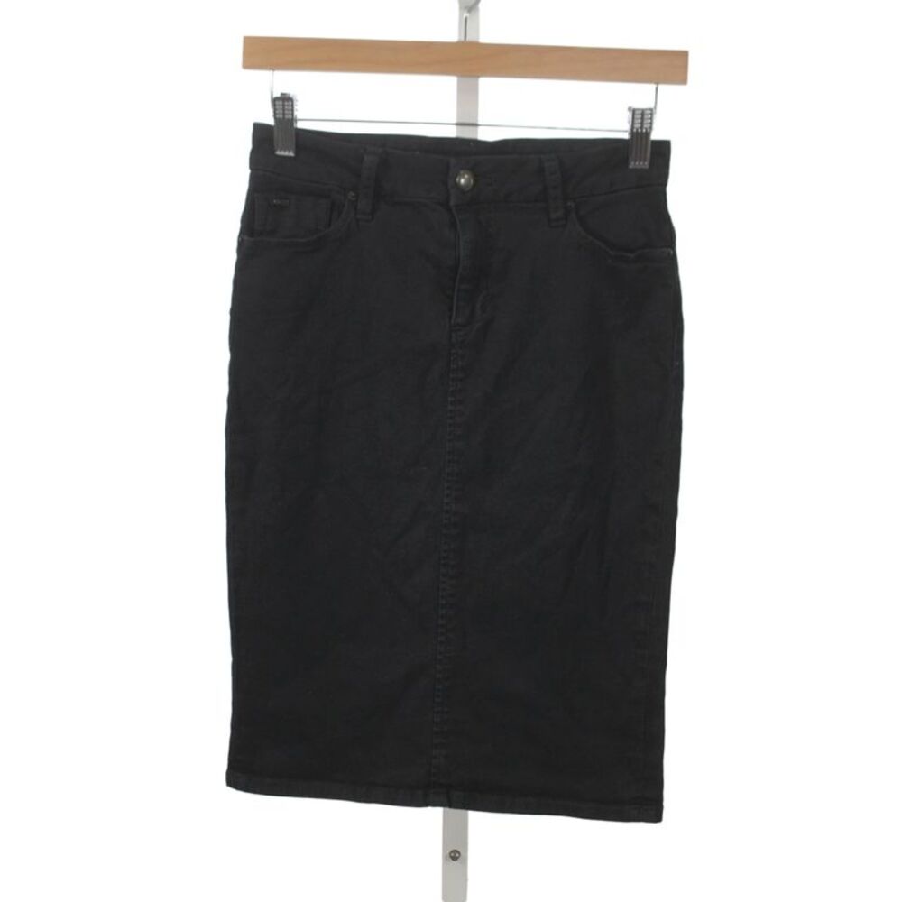 Joe's Collection Women Straight Pencil Skirt Black Cotton Button Size 24W